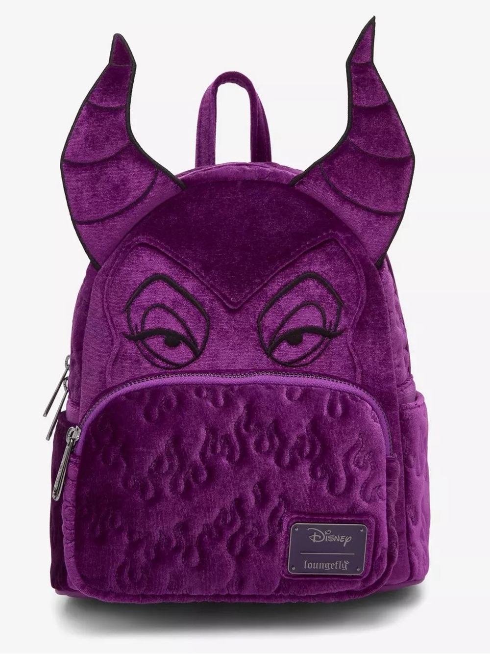 NWT Loungefly Disney Maleficent Purple Velvet Figural Mini Backpack